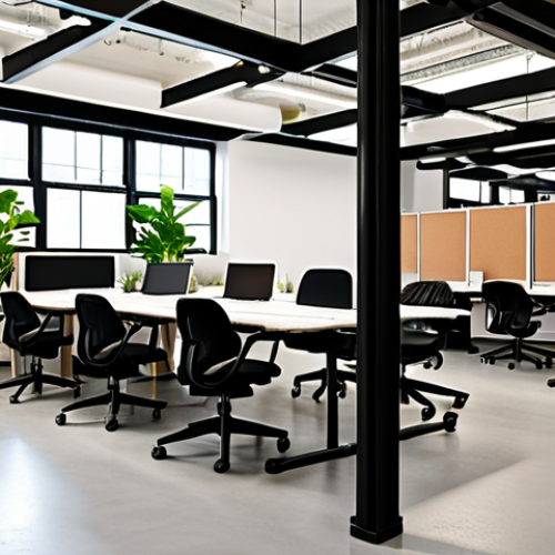 Home 4 **
A modern coworking space featuring modular furniture, plants, and natural light. Tables that convert into whiteboards, ergonomic chairs with wheels, and folding screens dividing spaces.
**