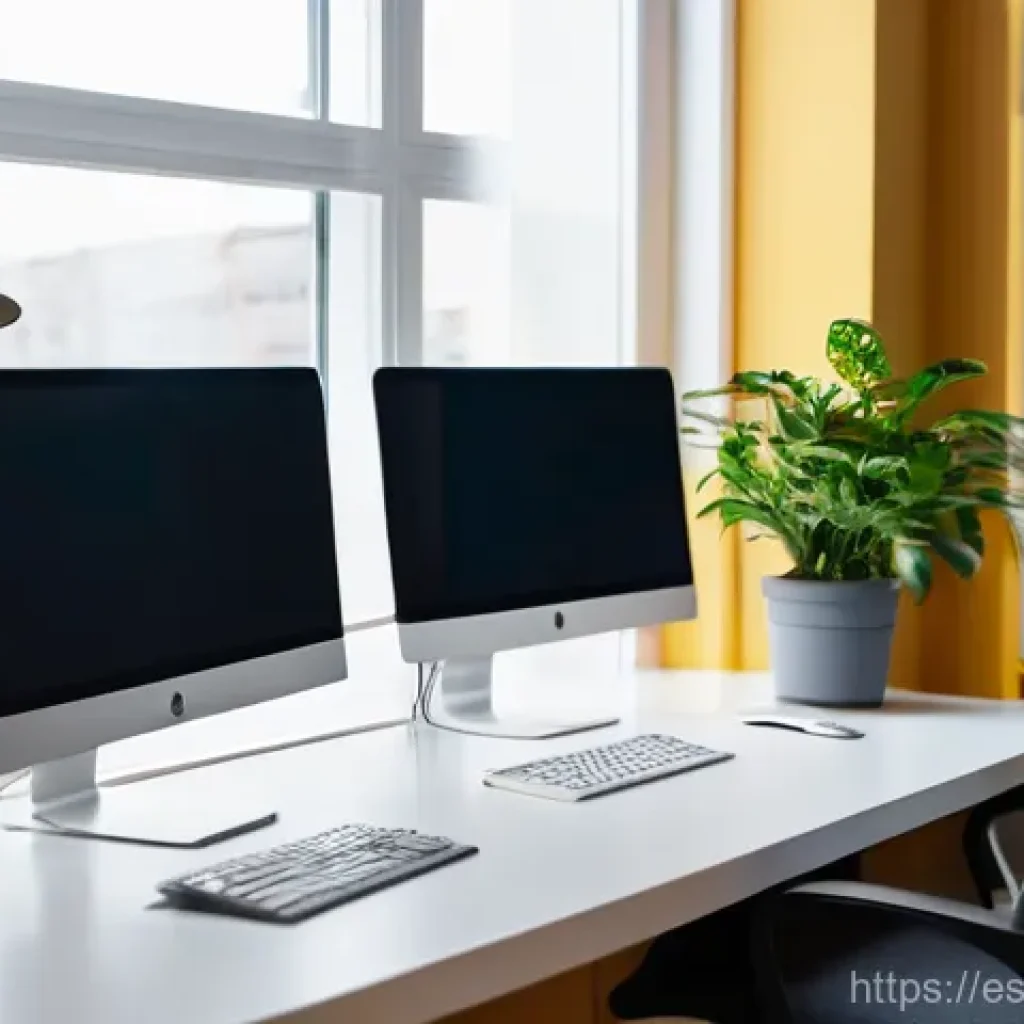 코워킹 스페이스의 사용자 맞춤형 서비스 - **Ergonomic Productivity Hub:** A highly detailed, modern coworking space featuring a focused young ...