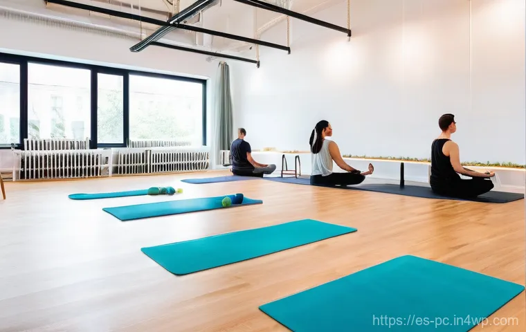 코워킹 스페이스의 사용자 맞춤형 서비스 - **Ergonomic Productivity Hub:** A highly detailed, modern coworking space featuring a focused young ...