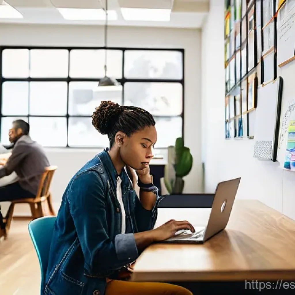코워킹 스페이스의 고객 세분화 전략 - **Prompt:** A vibrant and modern coworking space bustling with diverse creative professionals. In th...