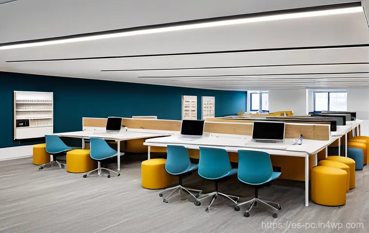 코워킹 스페이스의 최신 인테리어 트렌드 - "El Abrazo Verde: Biophilia and Serenity in a Coworking Oasis"**
"A tranquil, modern coworking space...
