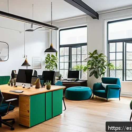 Home 30 코워킹 스페이스와 프리랜서의 관계 - A modern coworking space filled with abundant natural light streaming through large windows, lush gr...